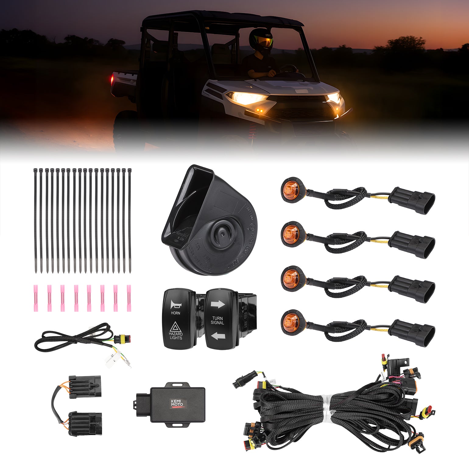 リリパットレーン110☆GOING FOR A SONG Polaris Ranger XP 1000 Turn Signal Kit by Kemimoto - B0802-00310