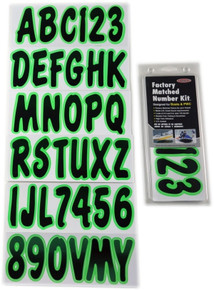 Polaris Ranger Boat Lettering Black/Kiwi 3″ Registration Kit by Hardline Products