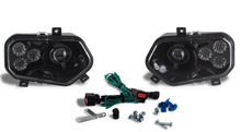 Polaris Ranger Black LED Headlights with Adapter Harnesses by Quad Logic