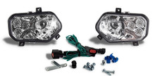 Polaris Ranger Chrome LED Headlights with Adapter Harnesses by Quad Logic