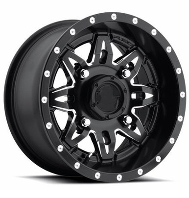 Polaris Ranger Fuel Lethal D567 Matte Black Milled Wheel Set by