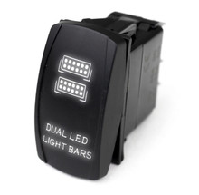 Polaris Ranger LED Rocker Switch w/ White LED Radiance Dual LED Light Bar by Race Sport Lighting