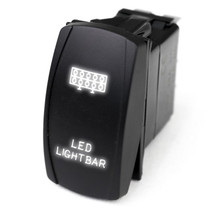 Polaris Ranger LED Rocker Switch w/ White LED Radiance LED Light Bar by Race Sport Lighting