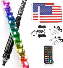 Polaris Ranger 3ft Spiral Whip Light With RF Remote Control by Kemimoto