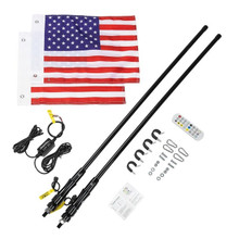 Polaris Ranger 4ft Black Limited LED Whip Light with RF Remote Control by Kemimoto