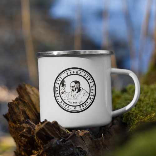 Padre Pio Enamel Mug