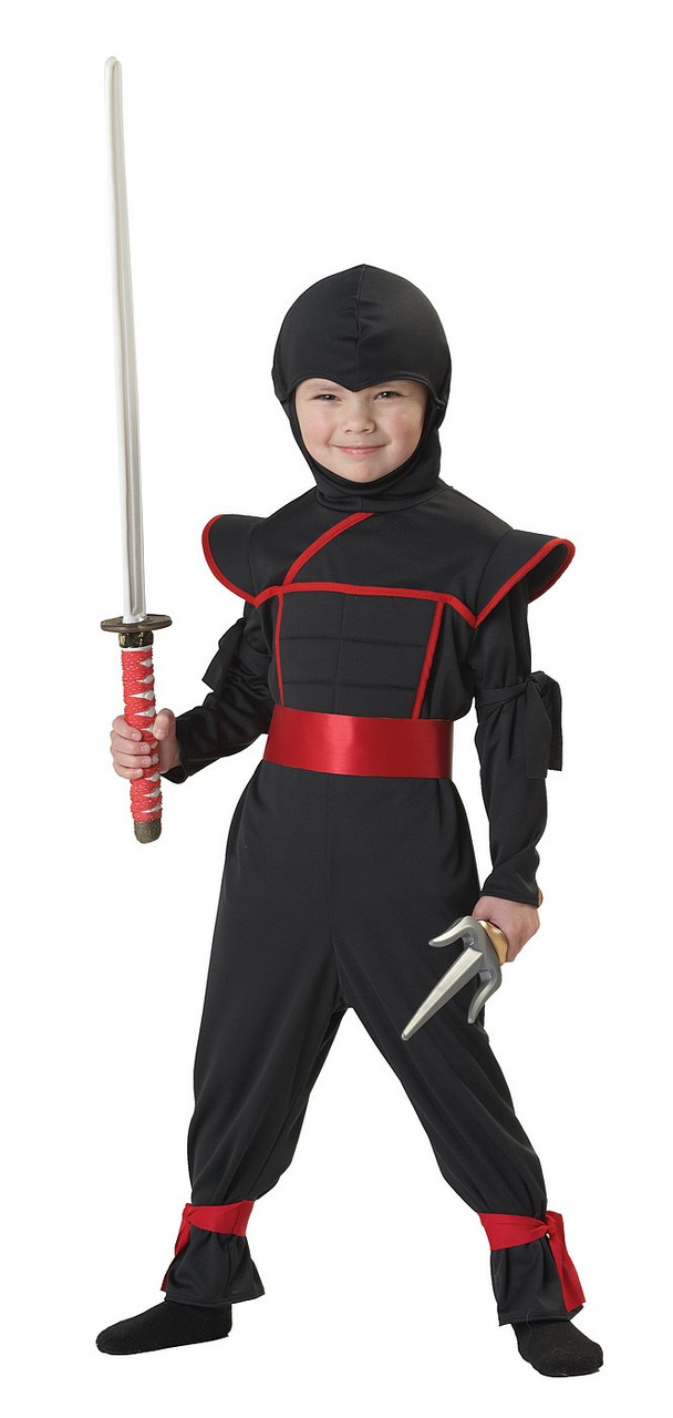 Kids Black and Silver Ninja Costume