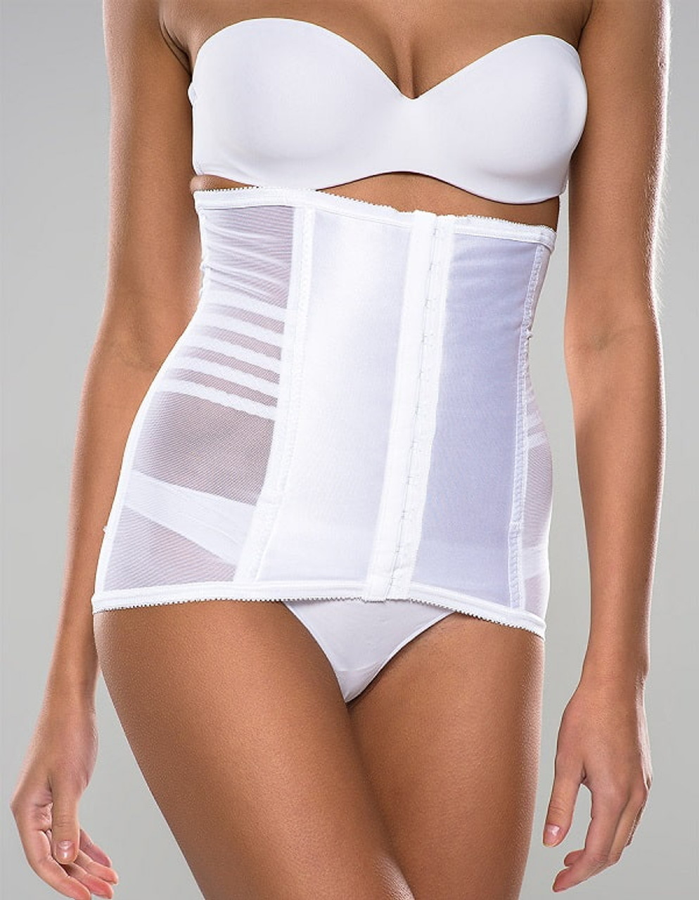 Rago Shapewear Waist Cincher with Garter Belt Style 21 - White