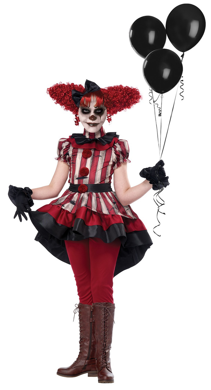 Creepy clown shop girl costume