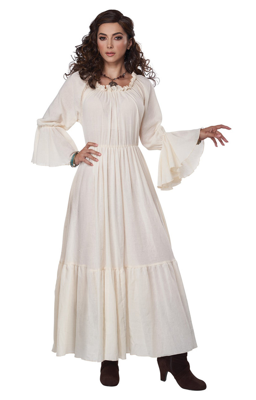 PROCOS Women's Medieval Underdress Linen Tunic Dress Peasant Dress Cosplay  Costumes, Ivory, X-Small : : Clothing, Shoes & Accessories
