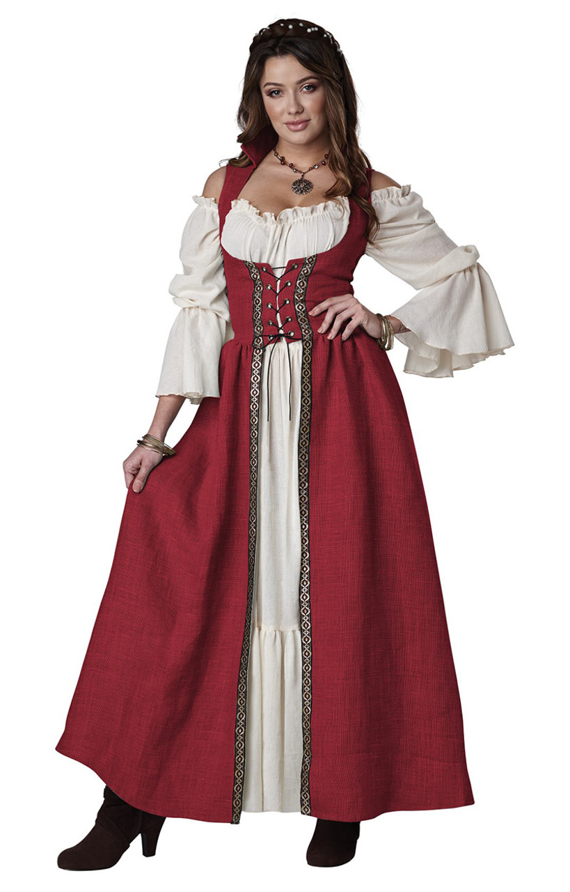  Vestidos Medievales De Mujer Renaissance-Costumes-Medieval-Chemise-Peasant  Halloween Costume Woman Cute Sexy Halloween Costumes for Women : Sports &  Outdoors