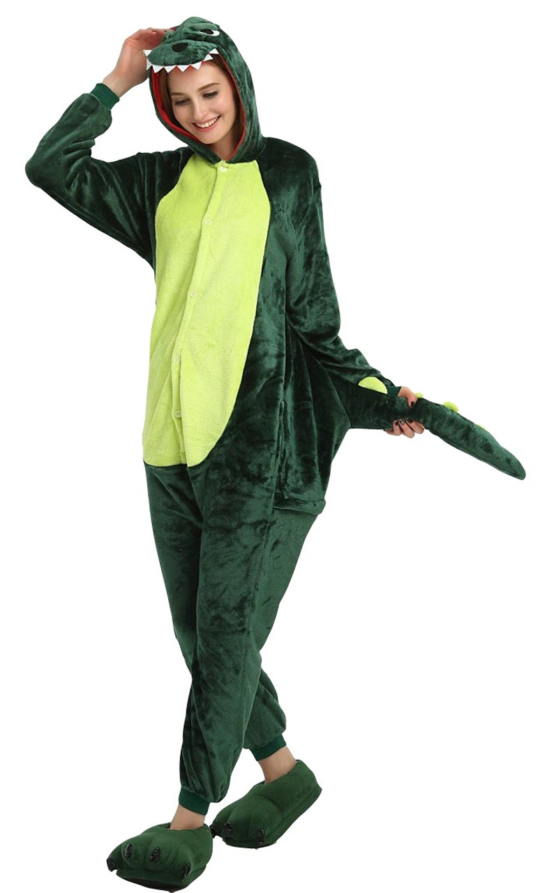 Dinosaur Green Onesie Adult Costume Men Women