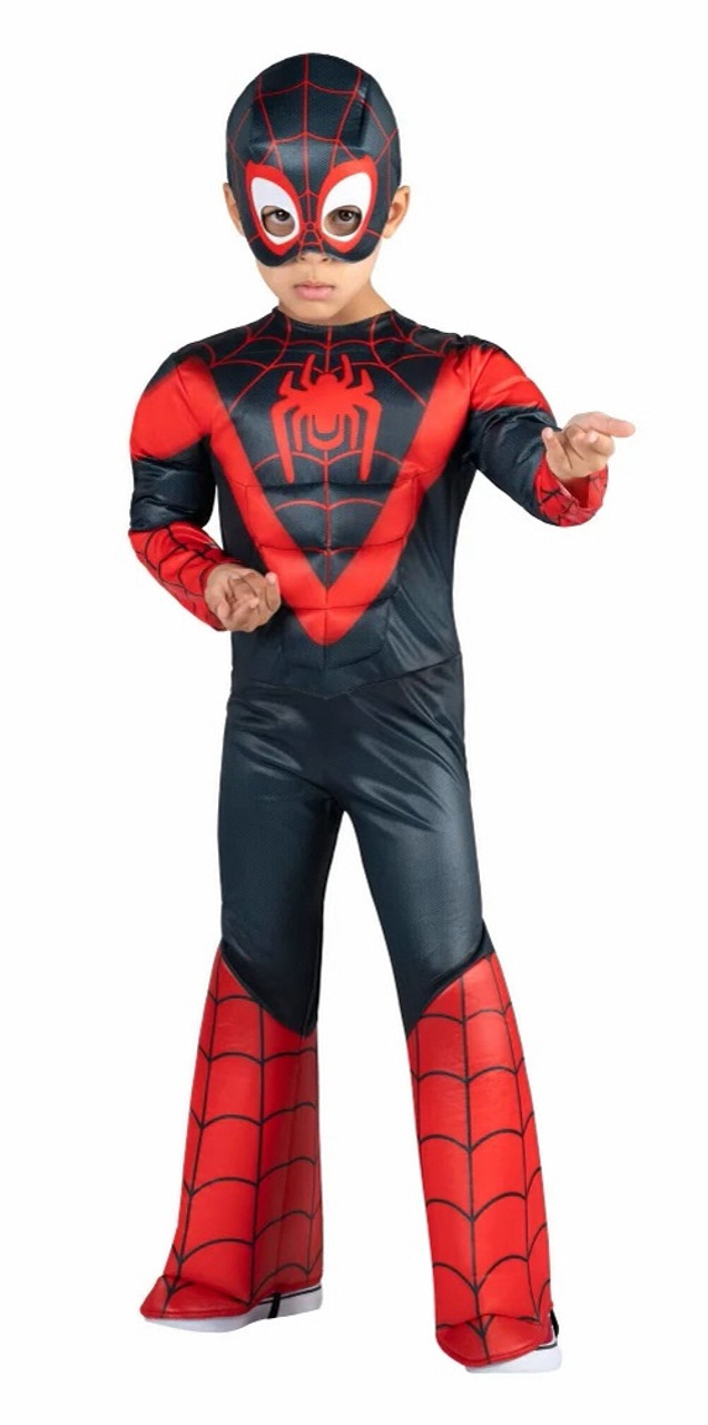 Leezeshaw Costume de super-héros Spider Miles Morales pour garçon
