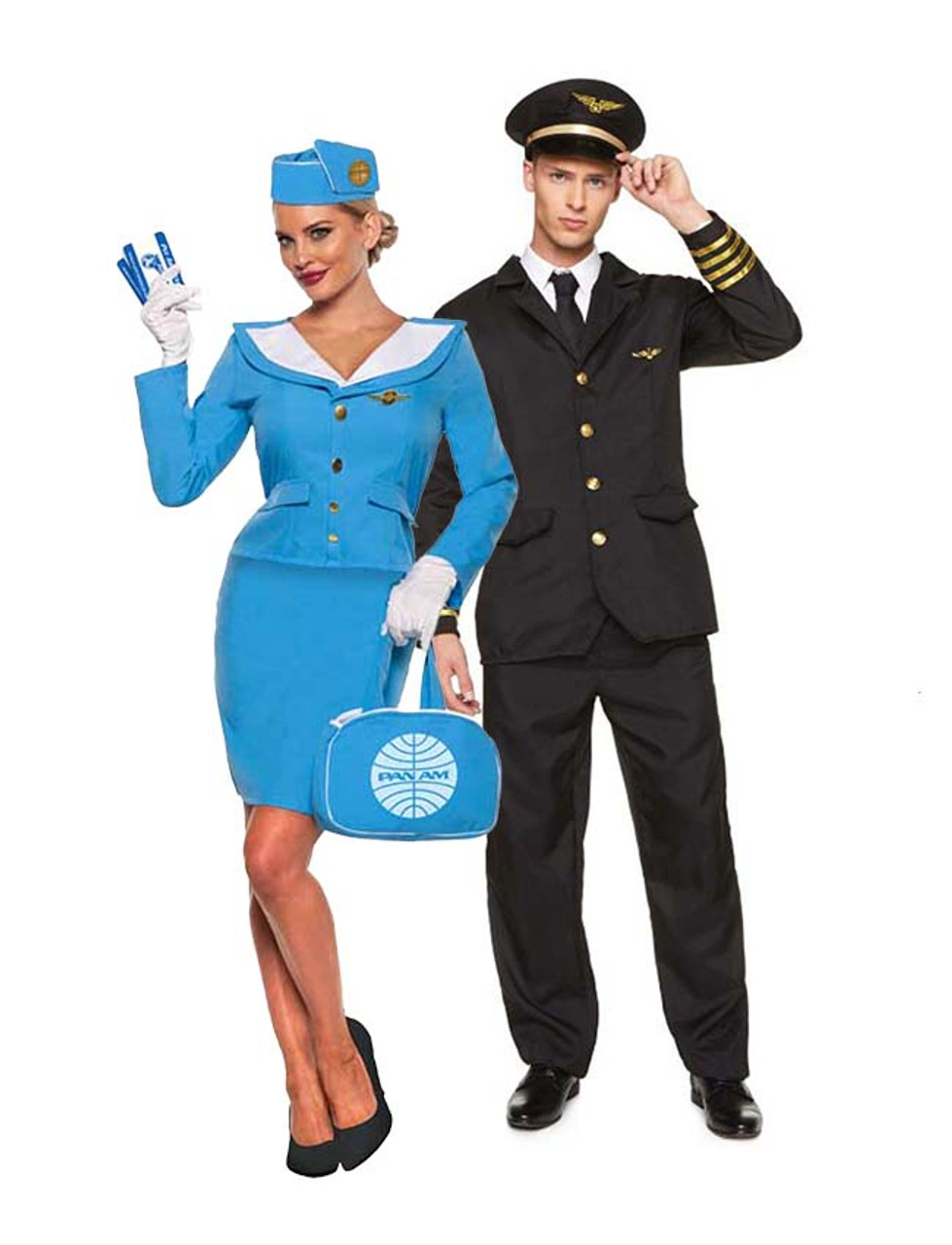 Bavokon Kit Capitaine Pilote Set, Hôtesse L'air pour Femmes Accessoires  Costume Chapeau Hôtesse L'air