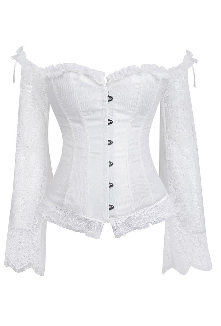 White Corset with Lace Sleeves, Lingerie & Corsets