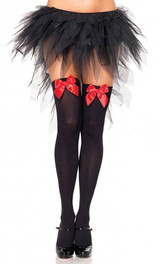 Black Thigh High with Red Bow