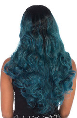 long and wavy two tone wig