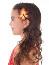 Polynesian Princess Girl Costume with Hair Clip back