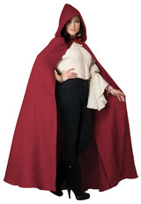 Red Hooded Womens Cloak