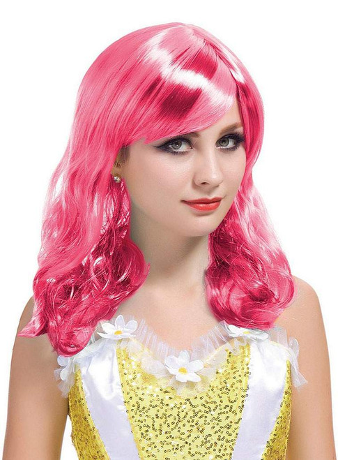 Short Curl Hot Pink Wig