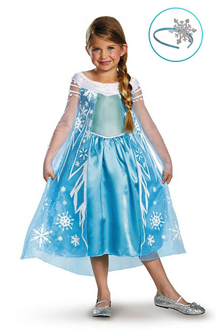 Frozen Elsa Girl Costume with Headband Frozen Elsa Girl Costume with Headband