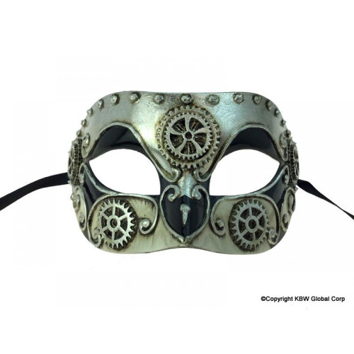 Steampunk Silver Venetian Mask