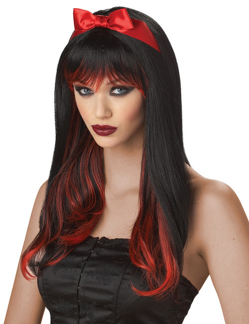 Enchanted Tresses Wig Black Red