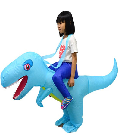 Inflatable Ride On Blue Dinosaur Toddler Costume