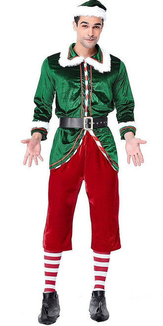 Sexy Elf Costume Santa Claus Cosplay Outfit Green Metallic Dress Xmas –  YOMORIO