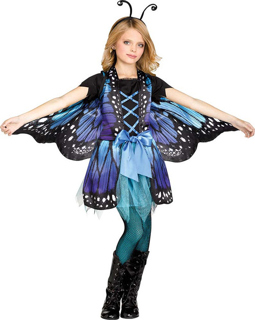 Shy Butterfly Blue Girls Costume