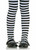 Girl's Black and White Striped Tights