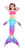 Rainbow Mermaid Girl Tail with Bikini Set