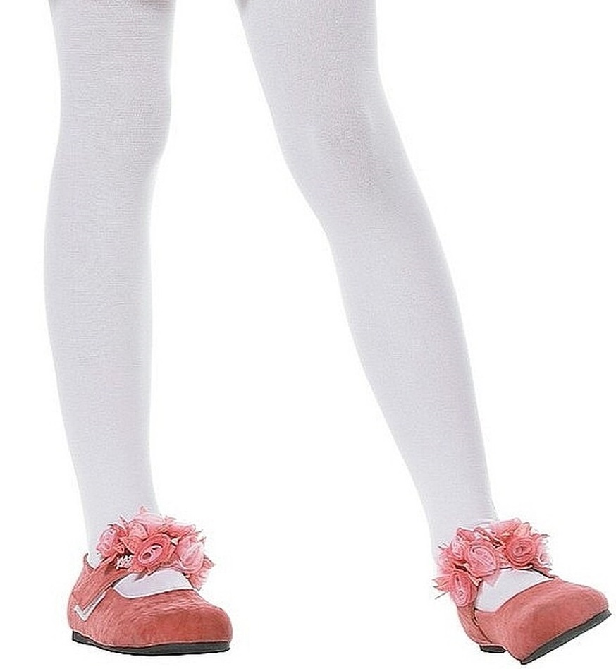 Country Kids Girls White & Silver Glitter Star Tights