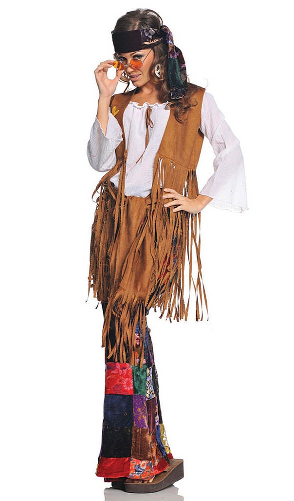 Forum Novelties Women's 60's Hippie Flower Power Bell Bottoms Adult Costume