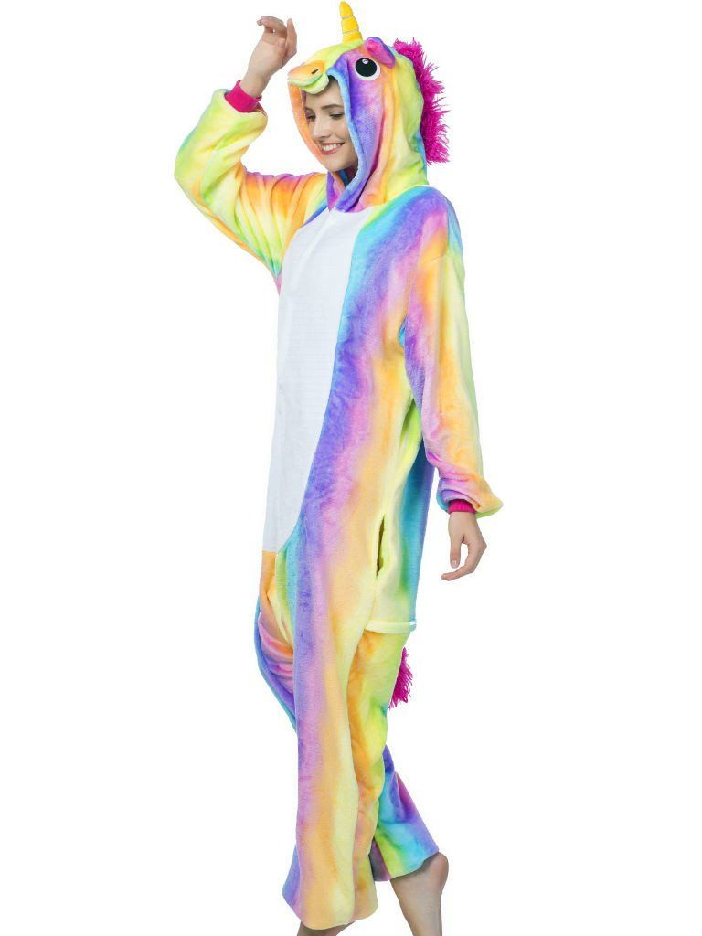 Rainbow Unicorn Hooded Union Suit Custom Pajama Onesie Mommy and Me –  Bridesmaid's World