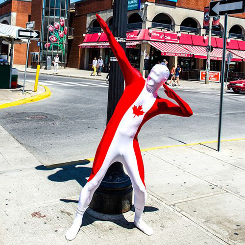 Red and White Canadian Morphsuit Red and White Canadian Morphsuit