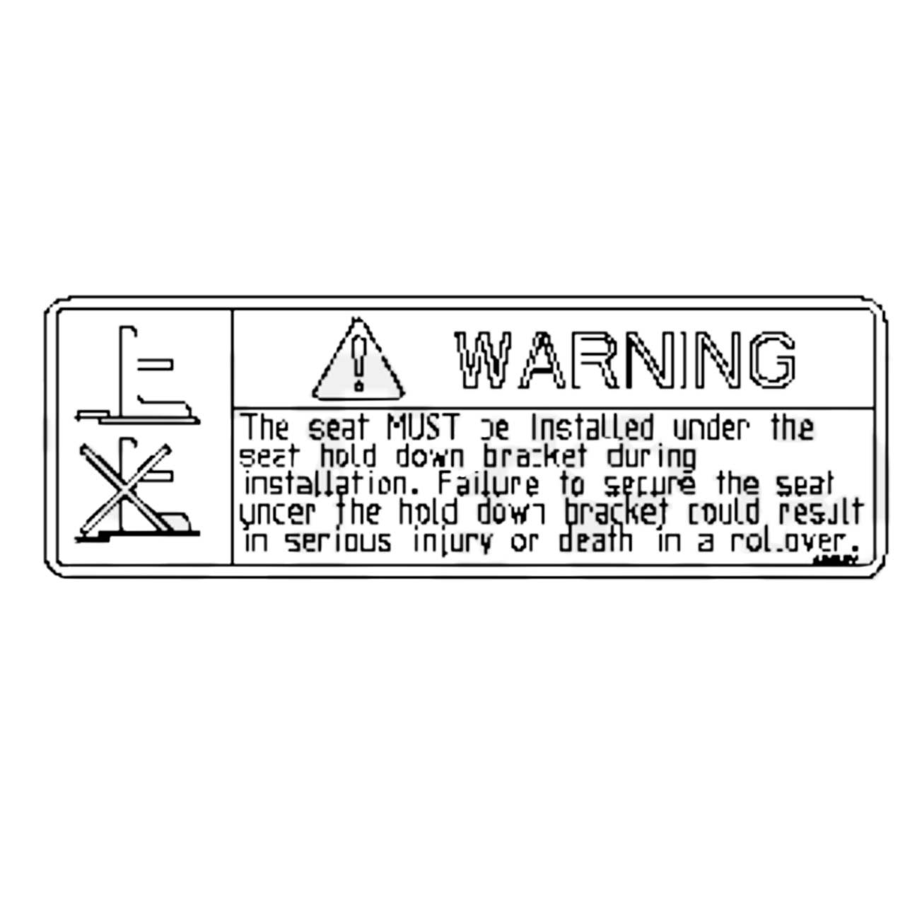 483429 Scag - DECAL, WARNING SEAT HOLD DOWN - Scag Parts Online