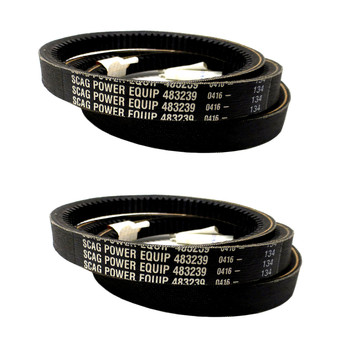 Deck Belt 483239 (2 Pack) For SMTC-48V Scag Tiger Cub 48" (SN: D9100001 D9199999)