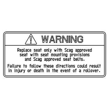Scag DECAL, SEAT REPLACEMENT 483633 - Image 1