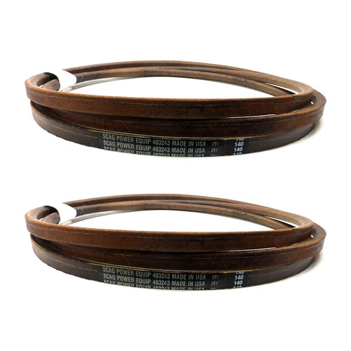 Deck Belt (2 Pack) For STC61V-23FX Scag Tiger Cat 61" 23hp (SN: J9200001 J9299999)