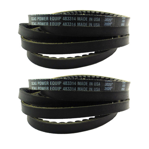 Drive Belt (2 Pack) For SFZ48-22KT Scag Freedom Z 48" 22hp (SN: R3300001 R3399999)