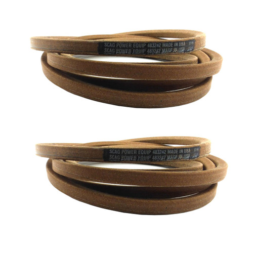 Drive Belt 483242 (2 Pack) For SCZ48V-26BS Scag Cheetah 48" 26hp (SN: K4400001 K4499999)