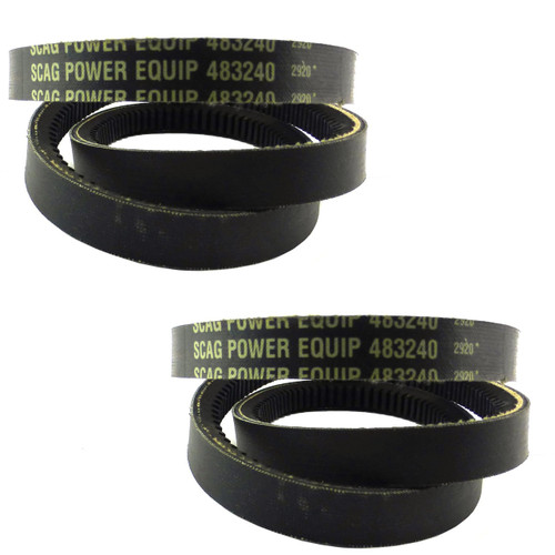 Deck Belt 483240 (2 Pack) For SMTC-48V Scag Tiger Cub 48" (SN: C7000001 C7099999)