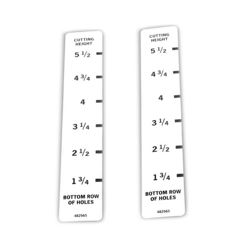 DECAL CUTTING HEIGHT FOR SCAG MOWERS