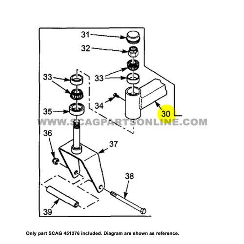 Scag 451276 SMTC-40 Support Weldment Caster OEM Diagram