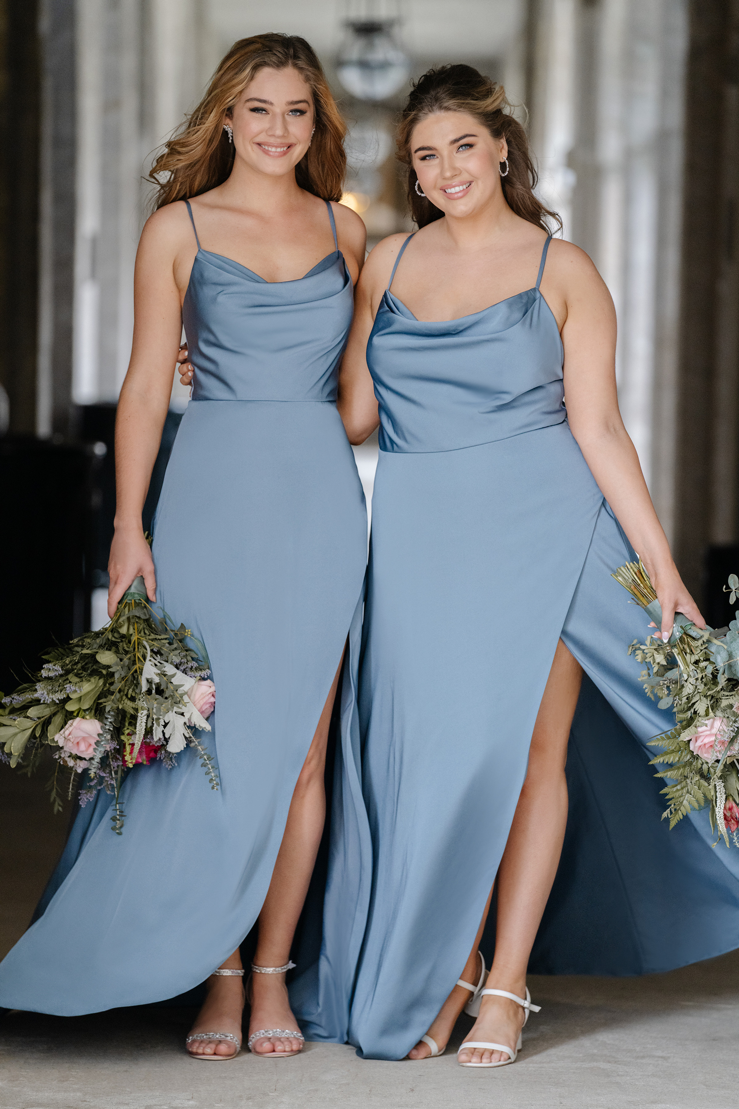 Smokey Blue Bridesmaid Dress