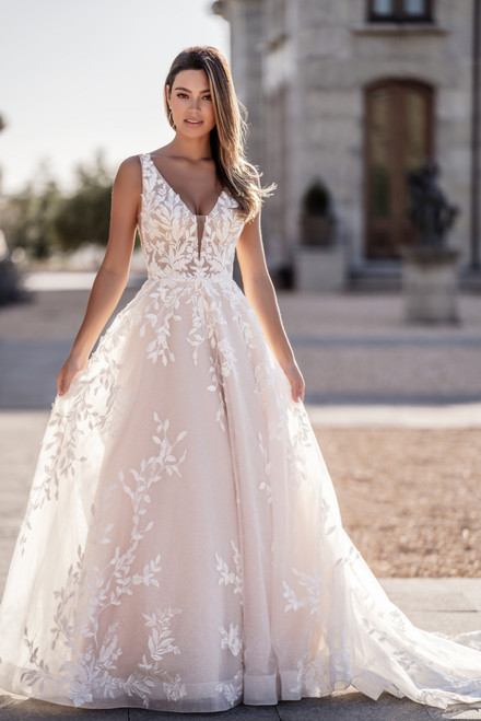 T252009 Alyssa - Whimsical English Netting and Lace A-line Gown