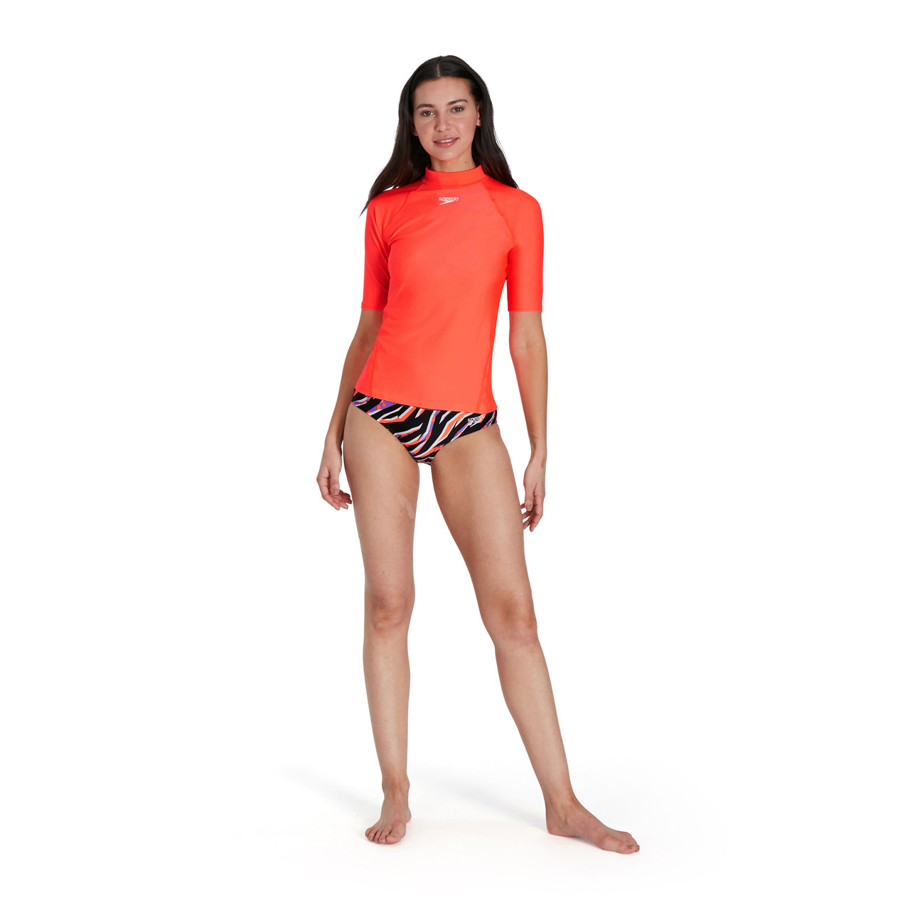 Womens Printed Long Sleeve Swim Tee