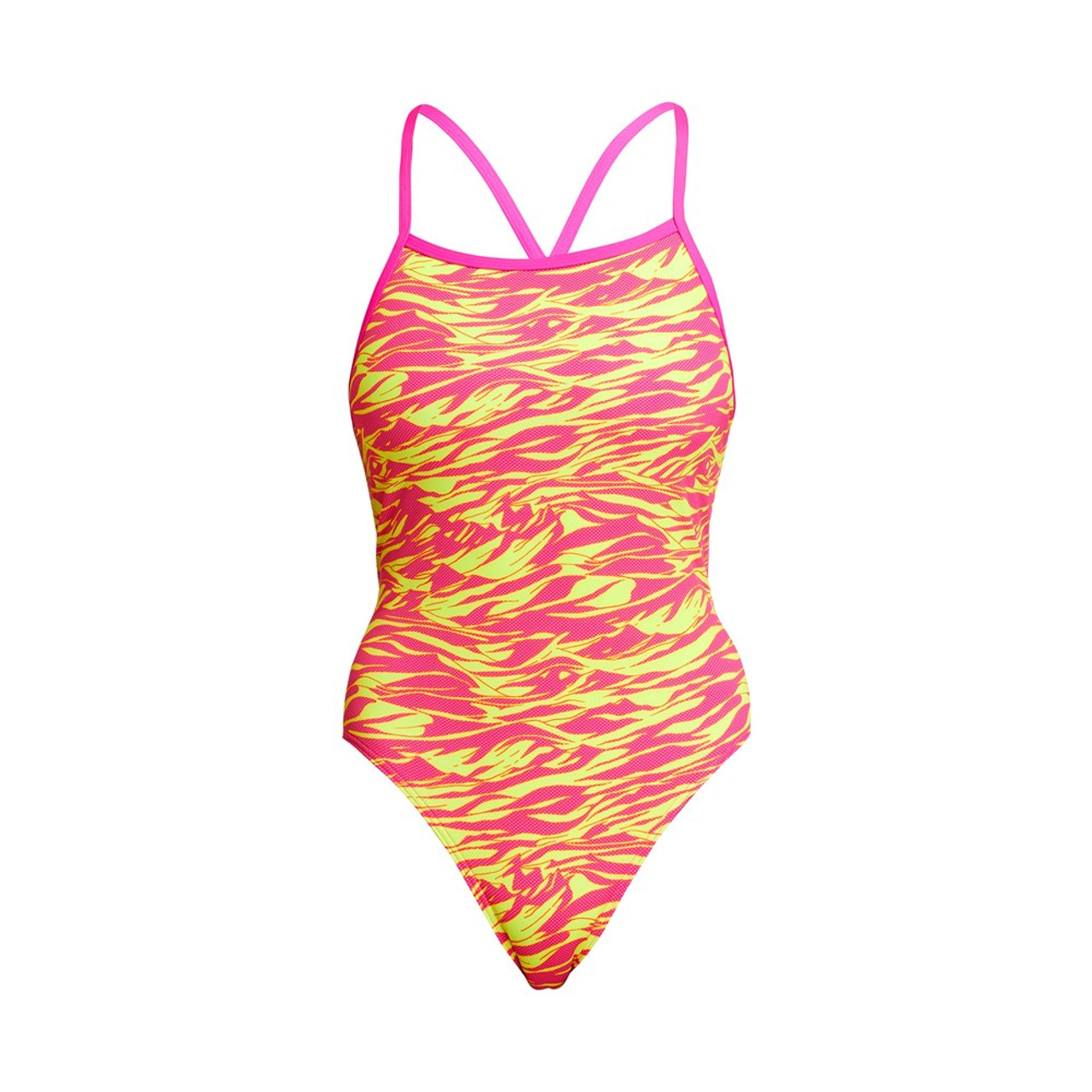 Women's Tie Me Tight One-Piece Swimsuit - Lime Splice – All Tides