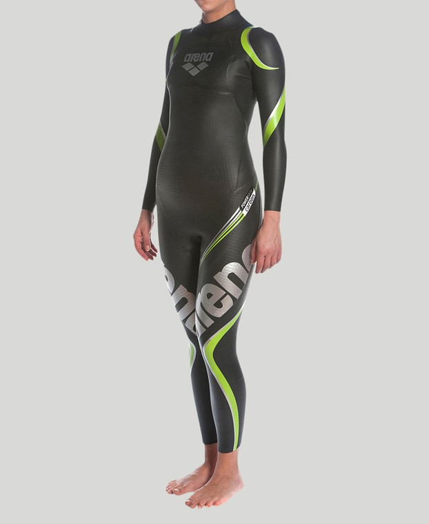 Arena - Womens - Powerskin Carbon Tri Wetsuit - Black/Green